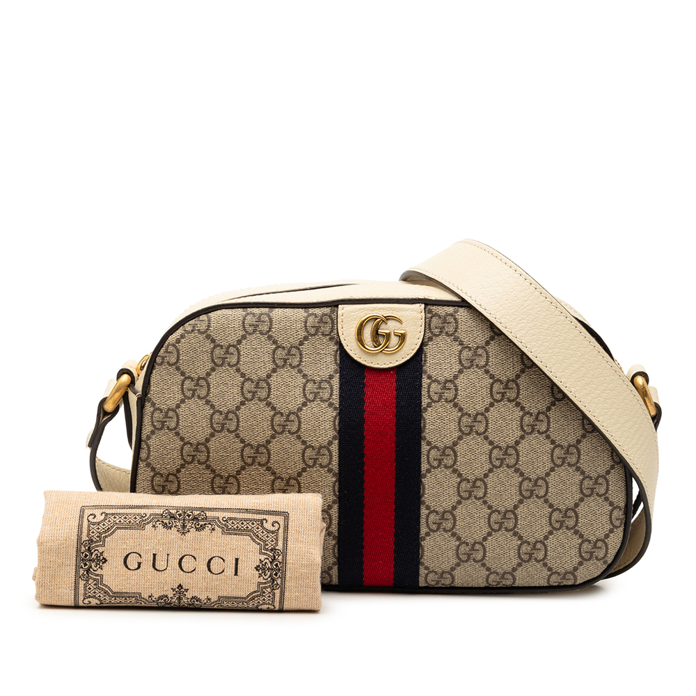 Pre-Loved Gucci Small GG Supreme Textured Calfskin Web Ophidia Camera Bag - Picture 8 of 8
